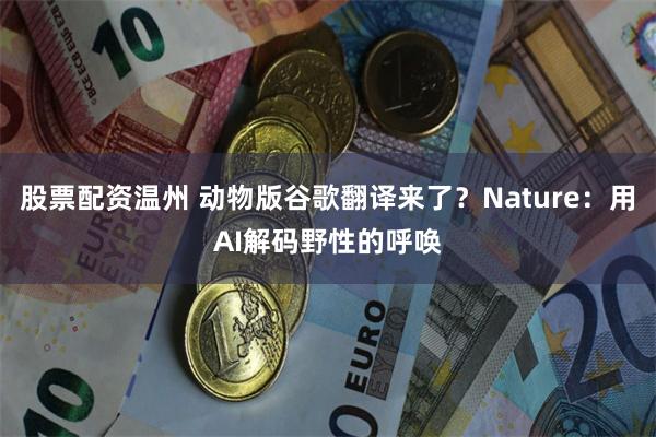 股票配资温州 动物版谷歌翻译来了？Nature：用AI解码野性的呼唤